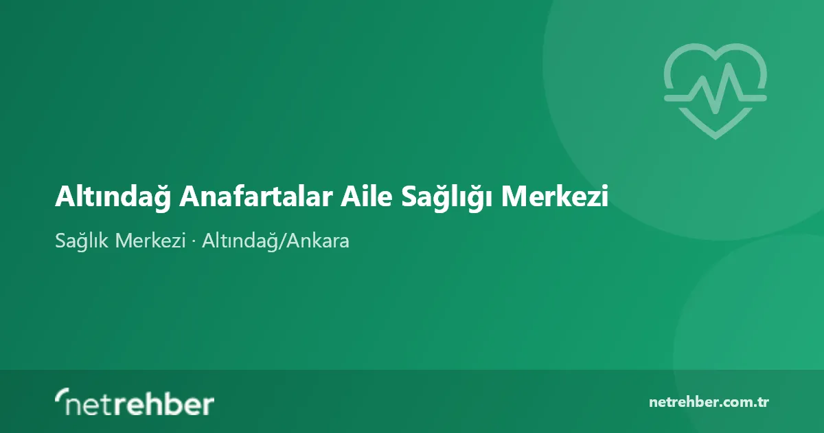 Altındağ Anafartalar Aile Sağlığı Merkezi kapak görseli