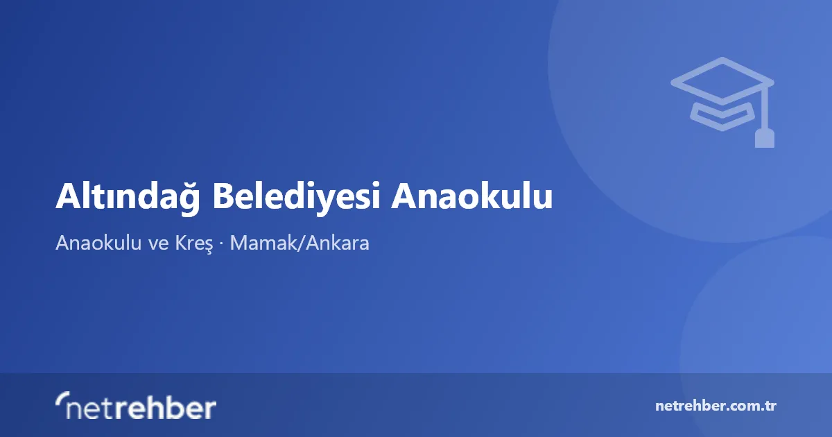 Altındağ Belediyesi Anaokulu kapak görseli