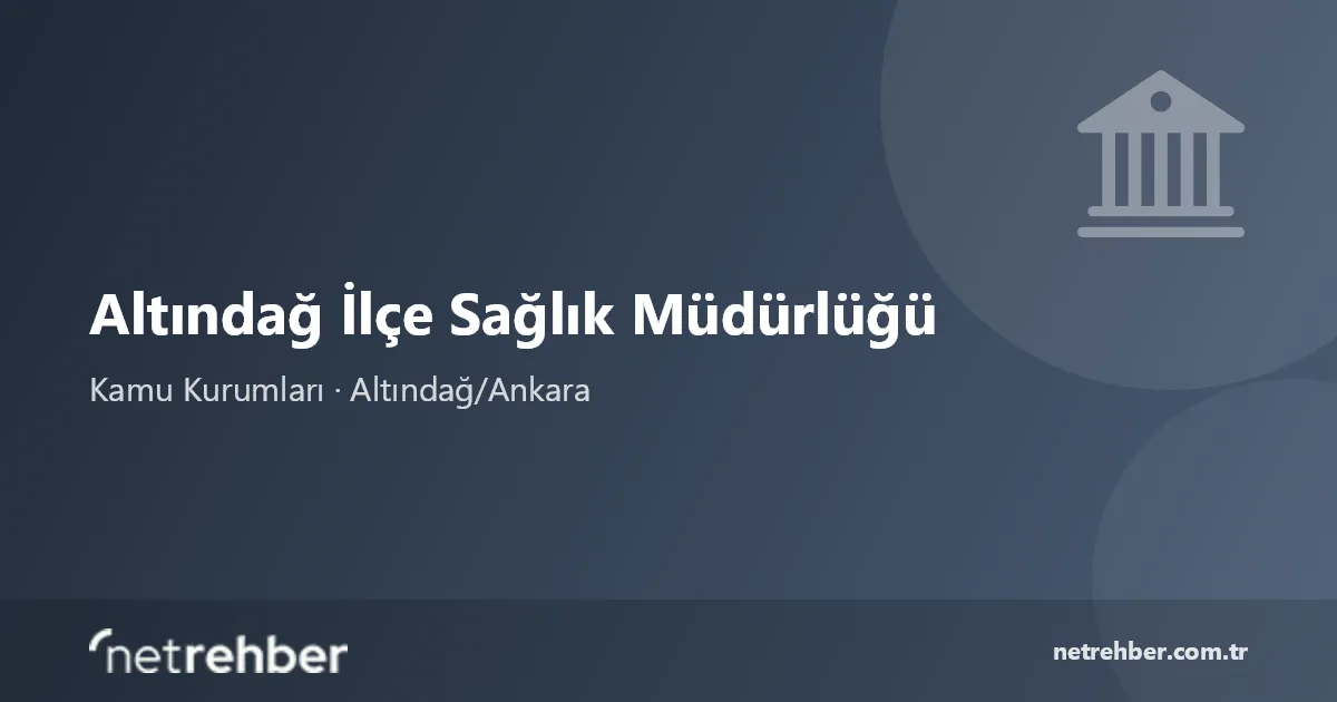Altındağ İlçe Sağlık Müdürlüğü kapak görseli