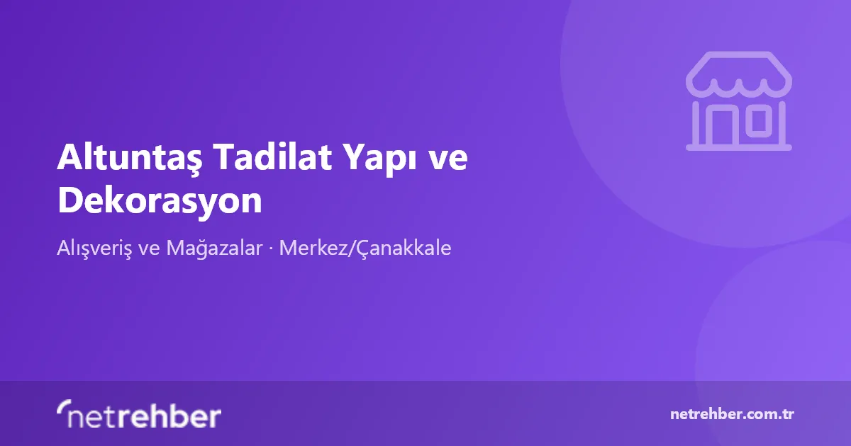 Altuntaş Tadilat Yapı ve Dekorasyon kapak görseli