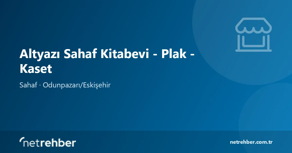 Altyazı Sahaf Kitabevi - Plak - Kaset kapak görseli