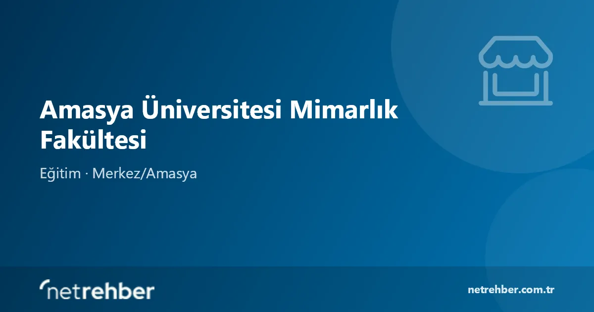 Amasya Üniversitesi Mimarlık Fakültesi kapak görseli