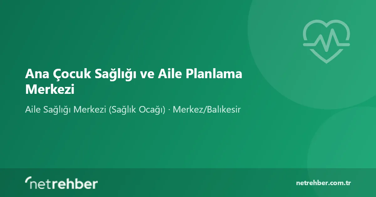 Ana Çocuk Sağlığı ve Aile Planlama Merkezi kapak görseli