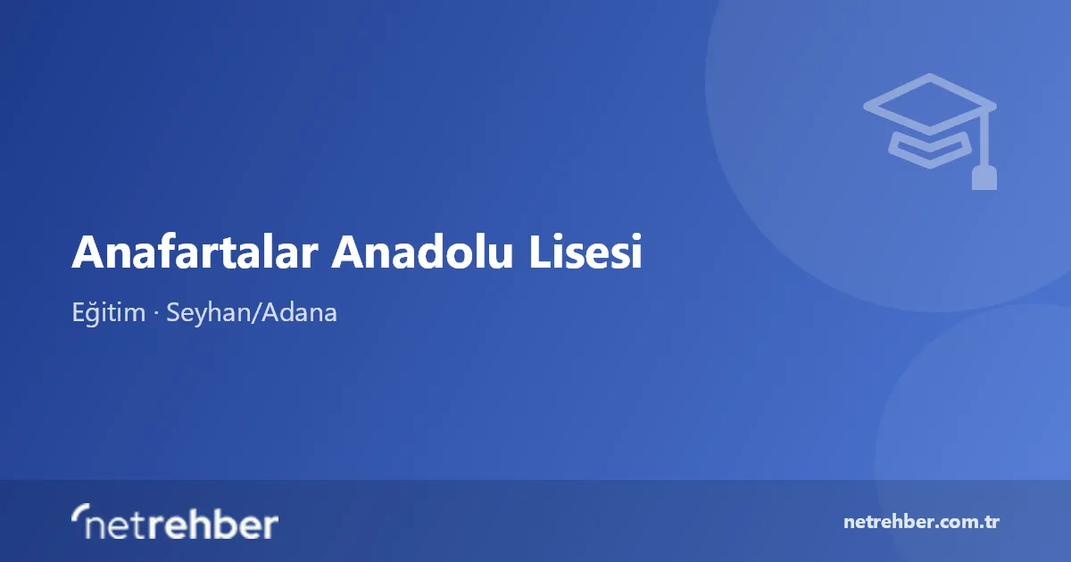 Anafartalar Anadolu Lisesi kapak görseli