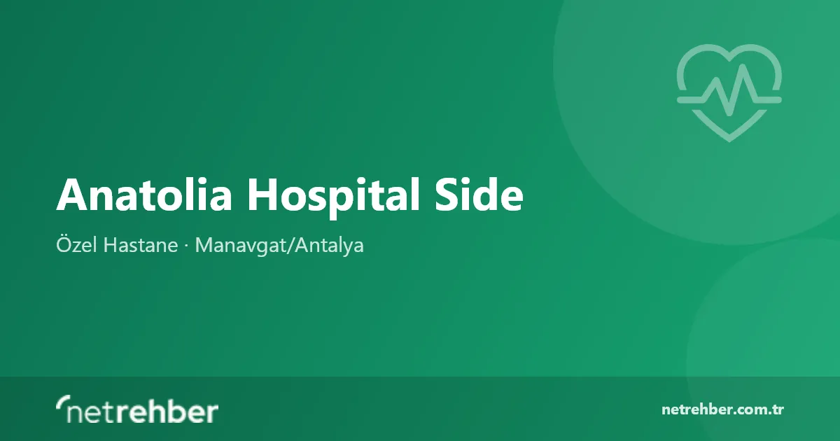 Anatolia Hospital Side kapak görseli