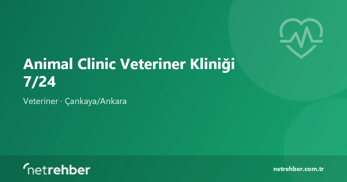 Animal Clinic Veteriner Kliniği 7/24 kapak görseli