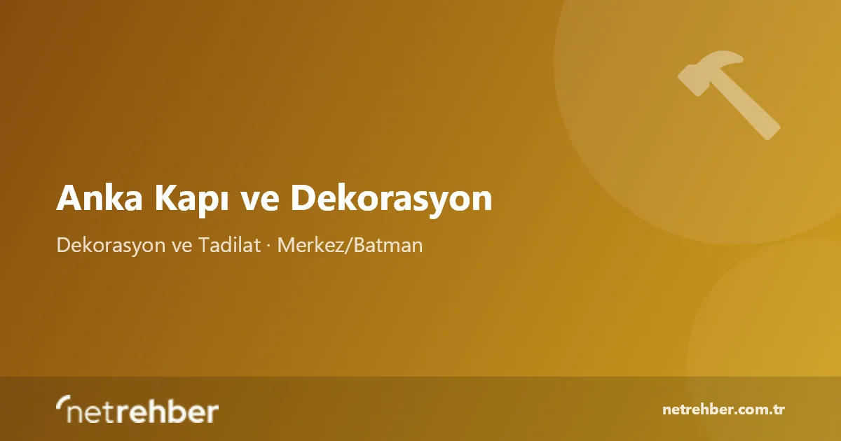 Anka Kapı ve Dekorasyon kapak görseli