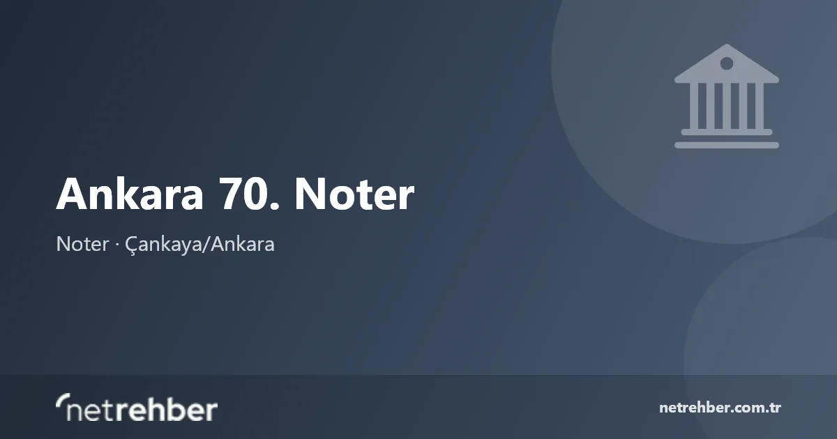 Ankara 70. Noter kapak görseli