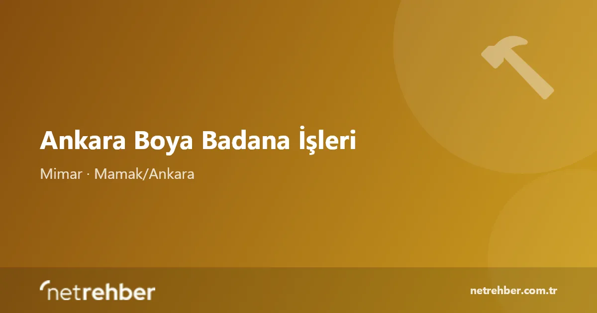 Ankara Boya Badana İşleri kapak görseli