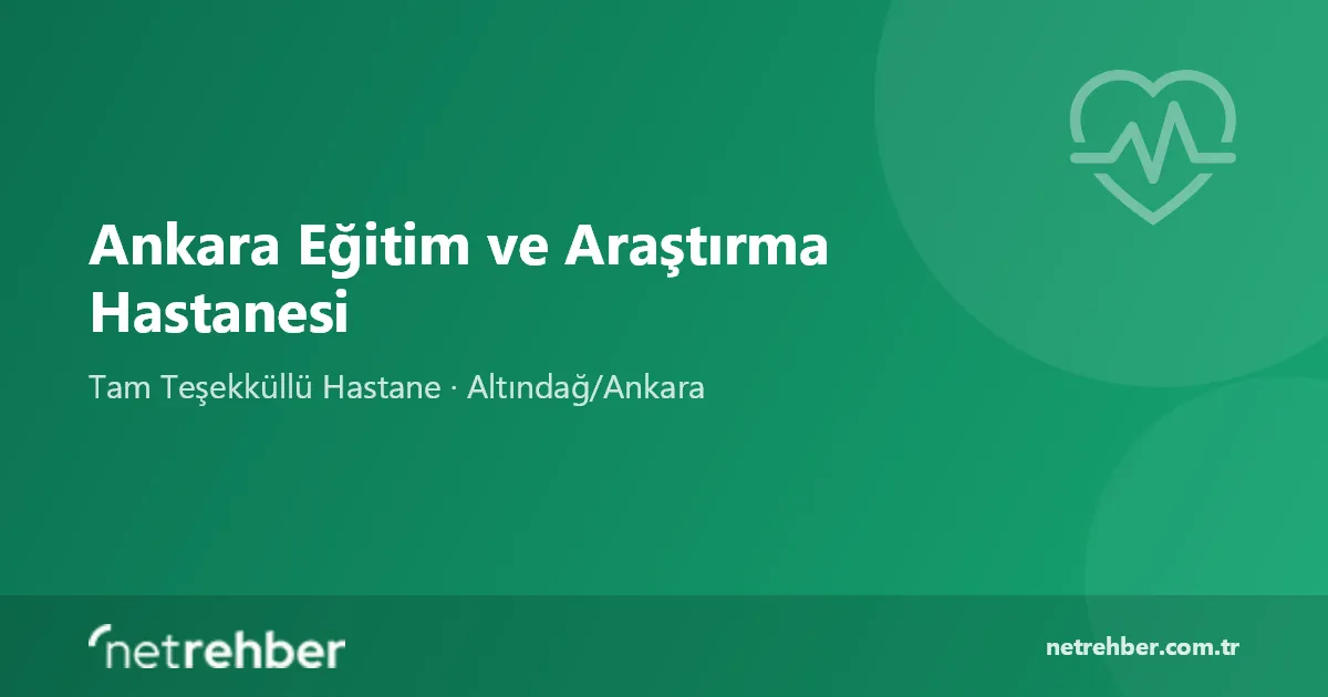 Ankara Eğitim ve Araştırma Hastanesi kapak görseli