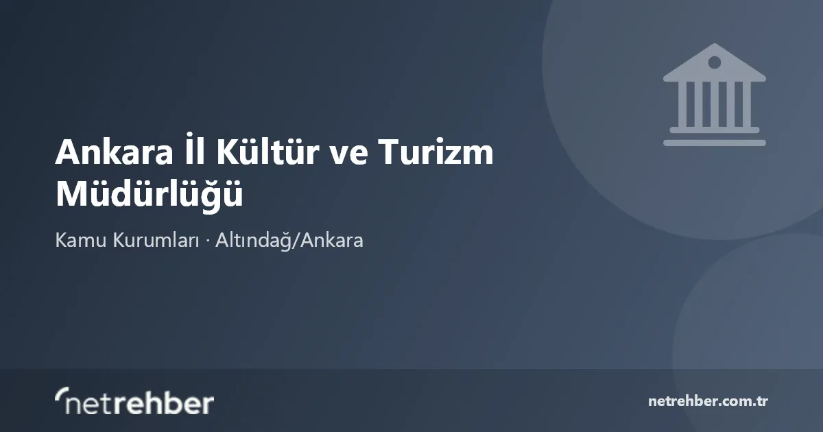 Ankara İl Kültür ve Turizm Müdürlüğü kapak görseli