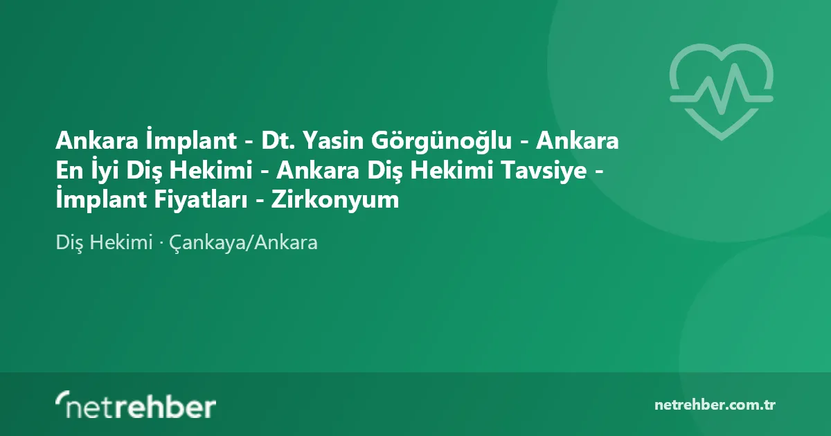 Ankara İmplant - Dt. Yasin Görgünoğlu - Ankara En İyi Diş Hekimi - Ankara Diş Hekimi Tavsiye - İmplant Fiyatları - Zirkonyum kapak görseli