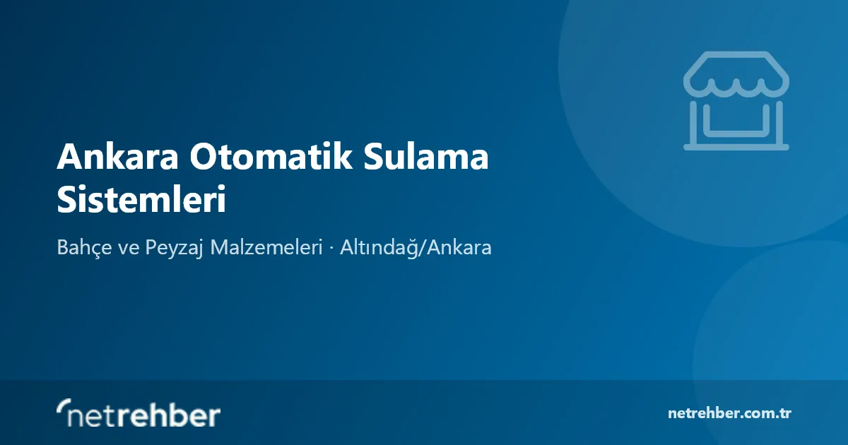 Ankara Otomatik Sulama Sistemleri kapak görseli