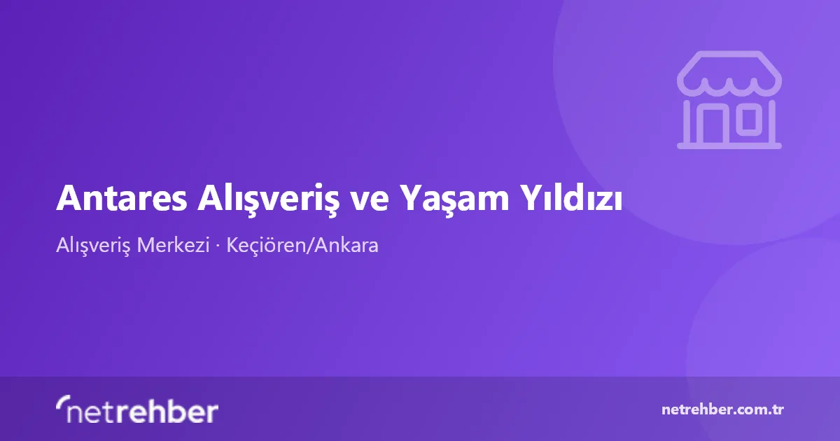 Antares Alışveriş ve Yaşam Yıldızı kapak görseli