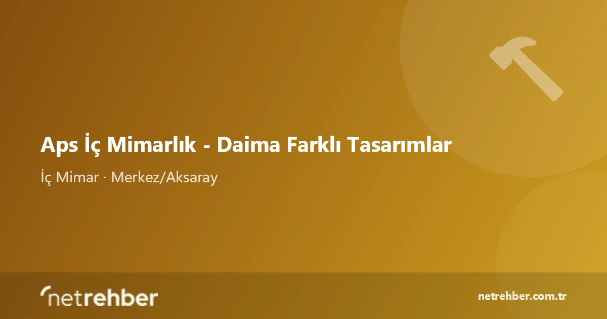 Aps İç Mimarlık - Daima Farklı Tasarımlar kapak görseli