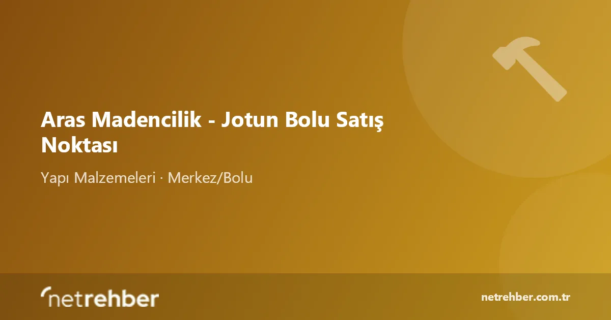 Aras Madencilik - Jotun Bolu Satış Noktası kapak görseli