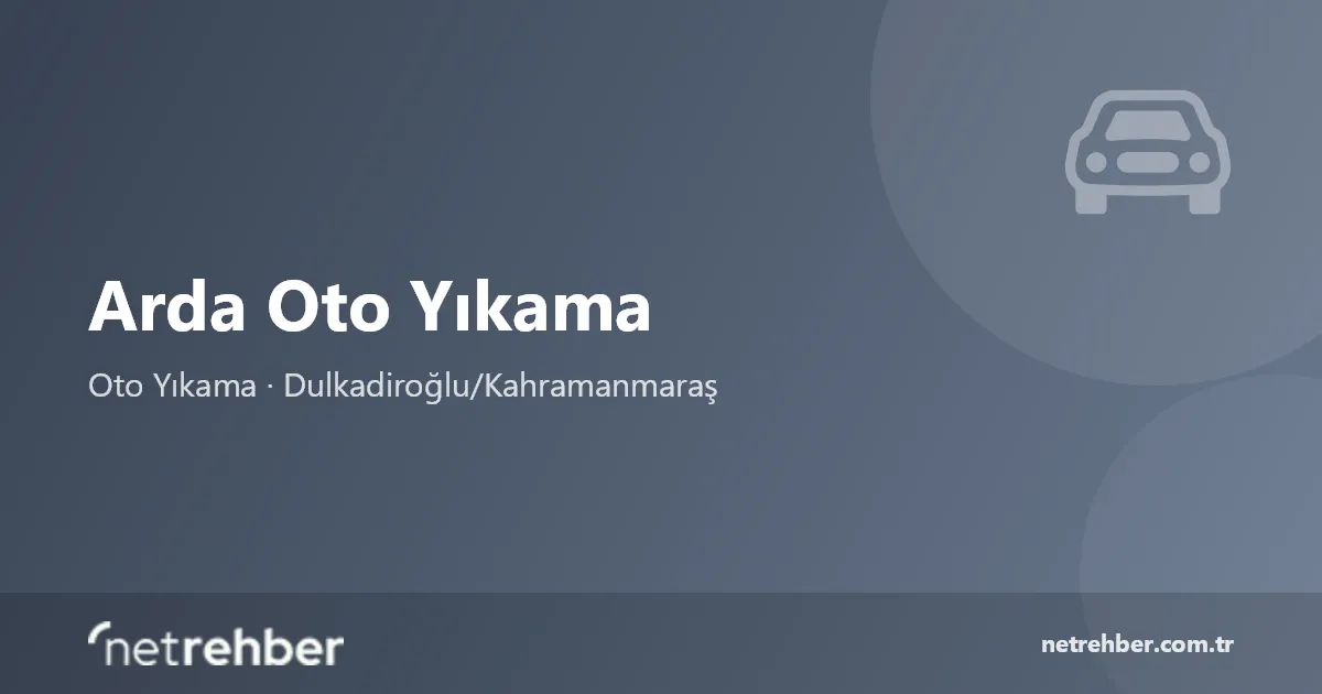 Arda Oto Yıkama kapak görseli