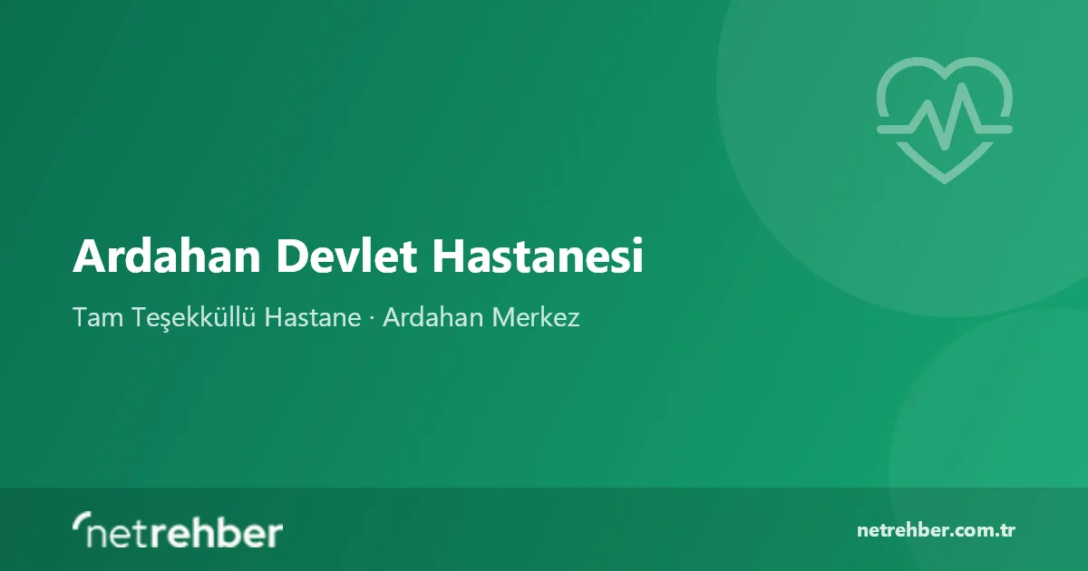 Ardahan Devlet Hastanesi kapak görseli