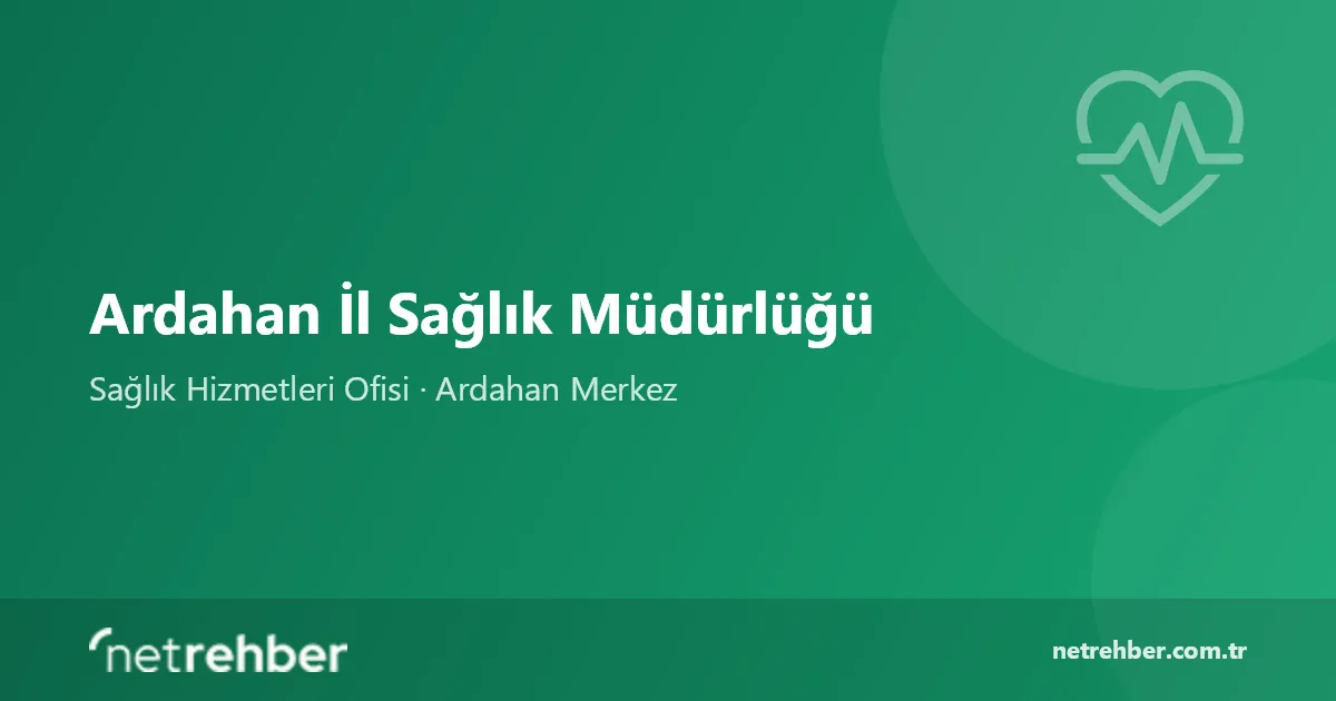 Ardahan İl Sağlık Müdürlüğü kapak görseli