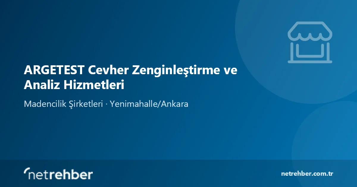 ARGETEST Cevher Zenginleştirme ve Analiz Hizmetleri kapak görseli