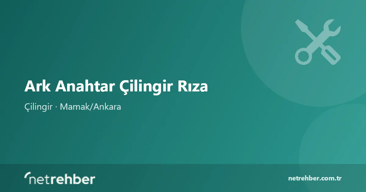 Ark Anahtar Çilingir Rıza kapak görseli