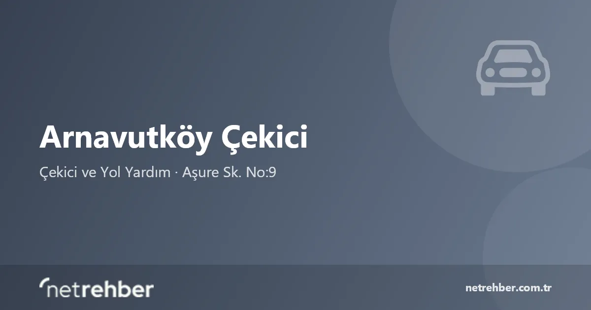 Arnavutköy Çekici kapak görseli