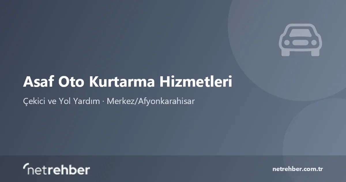 Asaf Oto Kurtarma Hizmetleri kapak görseli
