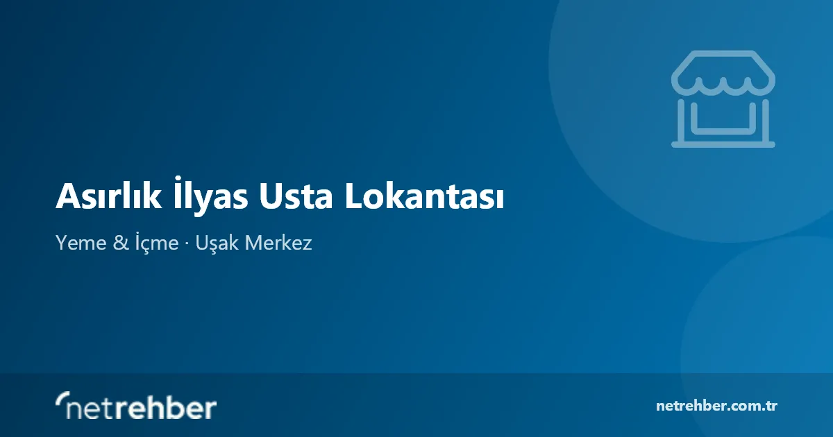 Asırlık İlyas Usta Lokantası kapak görseli