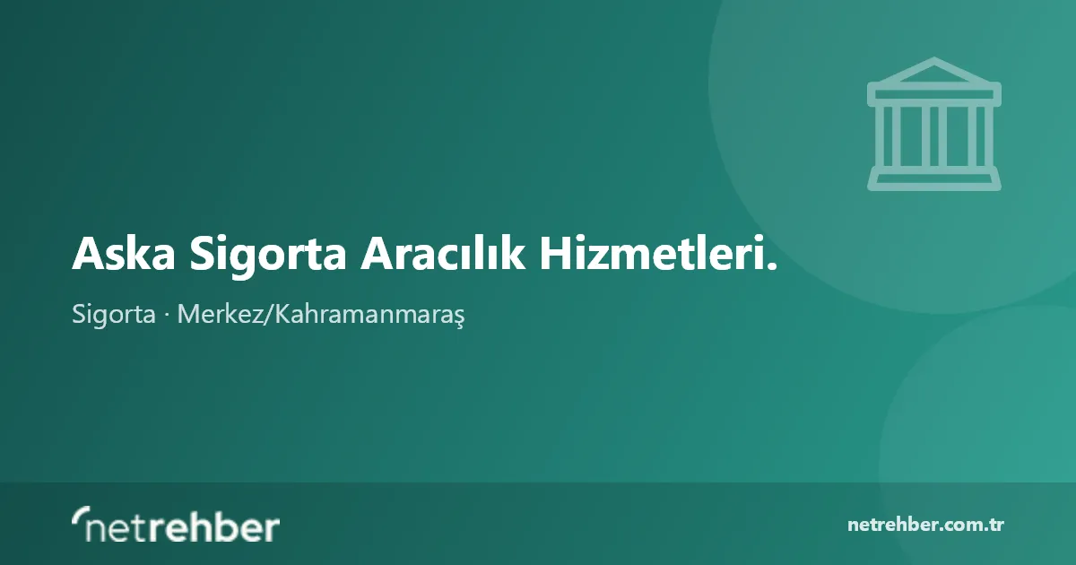Aska Sigorta Aracılık Hizmetleri. kapak görseli