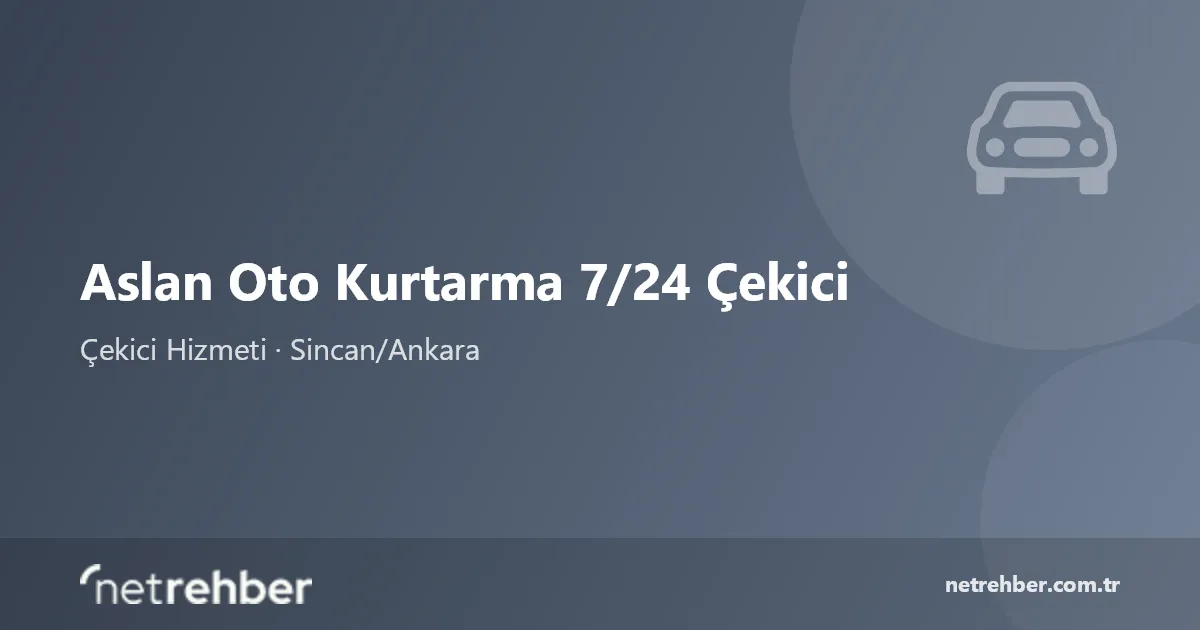 Aslan Oto Kurtarma 7/24 Çekici kapak görseli