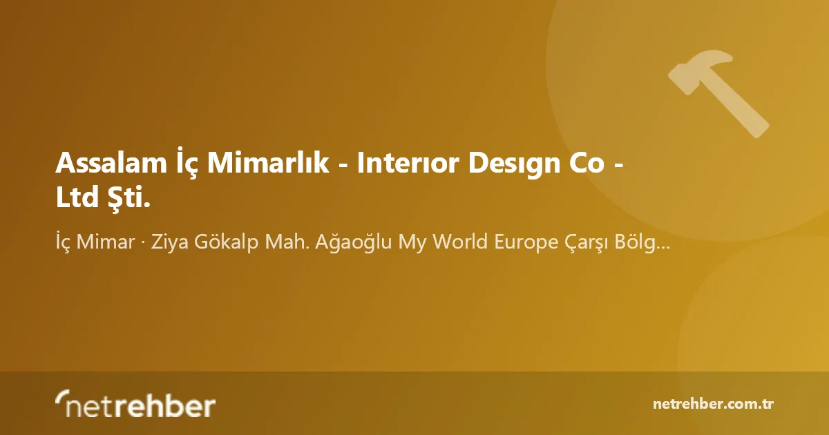 Assalam İç Mimarlık - Interıor Desıgn Co - Ltd Şti. kapak görseli