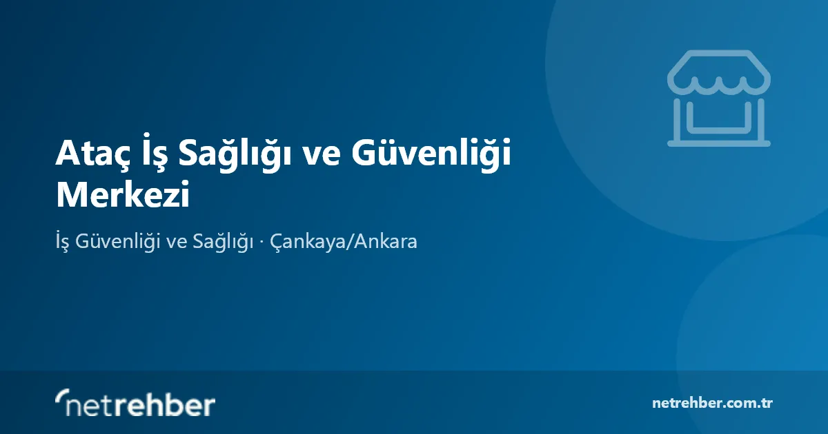 Ataç İş Sağlığı ve Güvenliği Merkezi kapak görseli