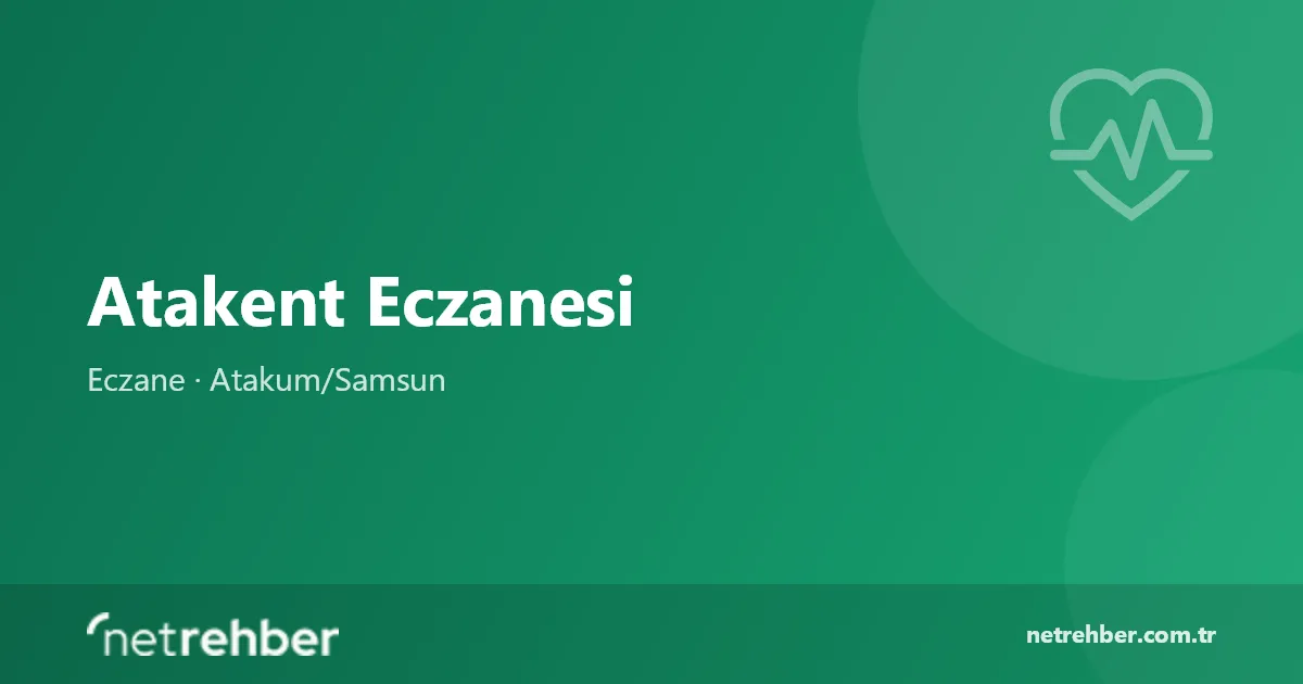 Atakent Eczanesi kapak görseli