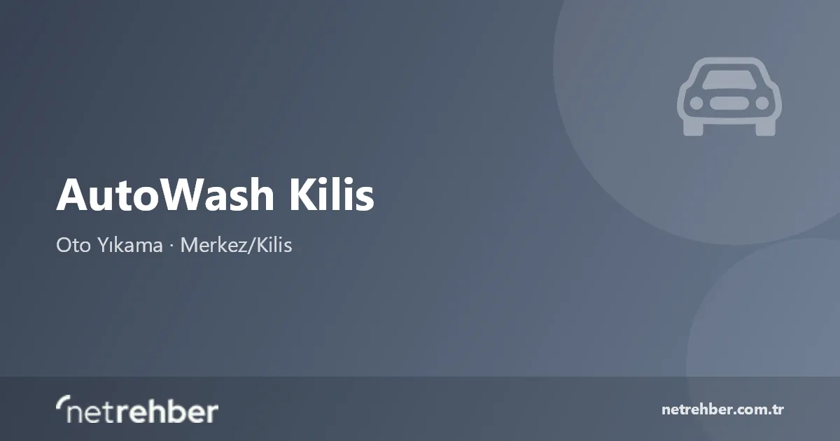 AutoWash Kilis kapak görseli