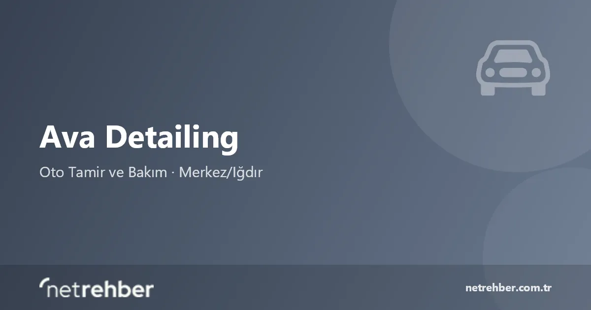 Ava Detailing kapak görseli