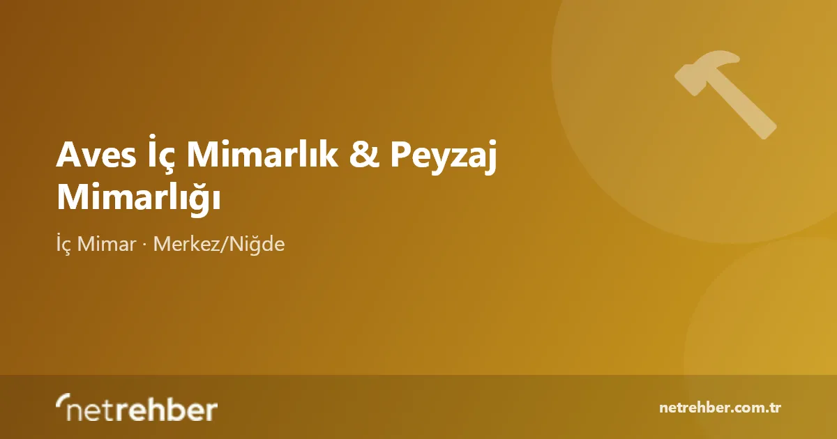 Aves İç Mimarlık & Peyzaj Mimarlığı kapak görseli