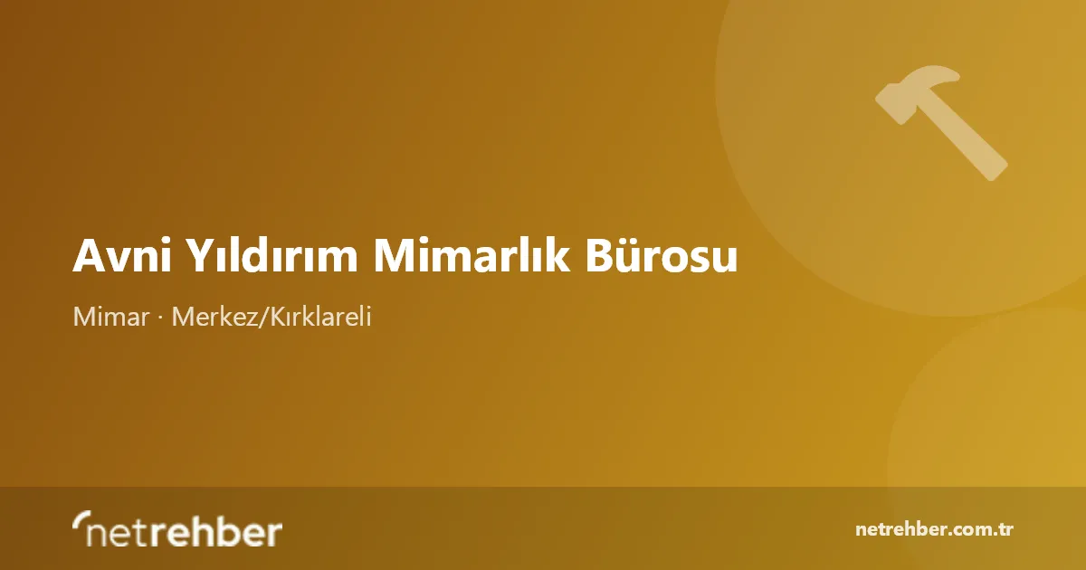 Avni Yıldırım Mimarlık Bürosu kapak görseli