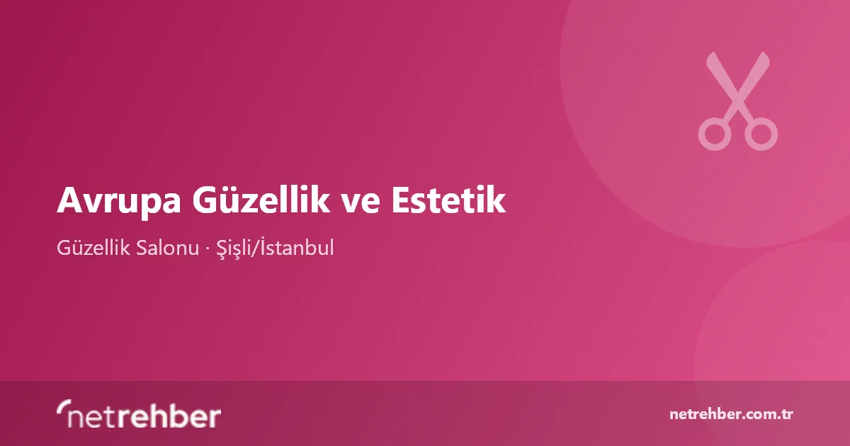 Avrupa Güzellik ve Estetik kapak görseli