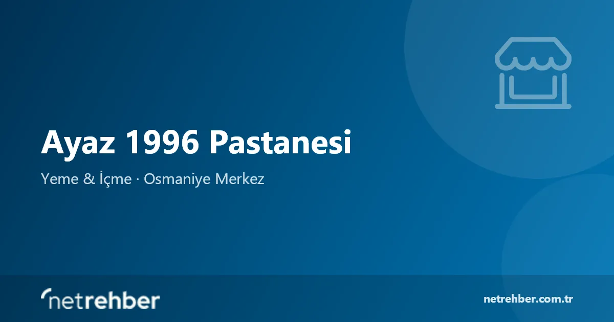 Ayaz 1996 Pastanesi kapak görseli