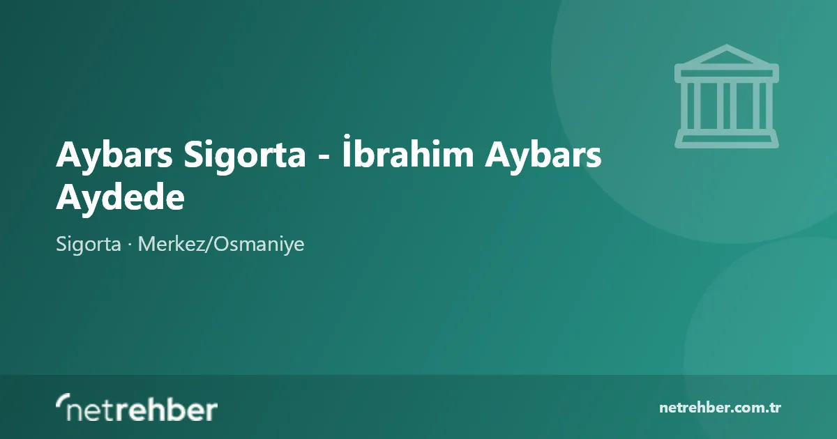 Aybars Sigorta - İbrahim Aybars Aydede kapak görseli