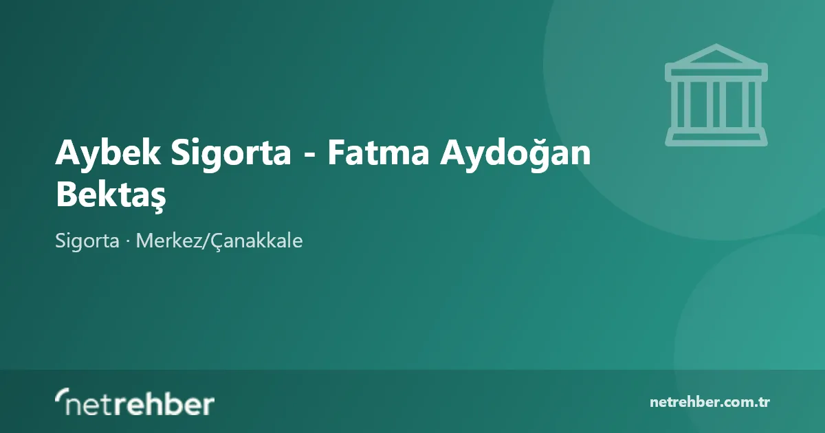 Aybek Sigorta - Fatma Aydoğan Bektaş kapak görseli