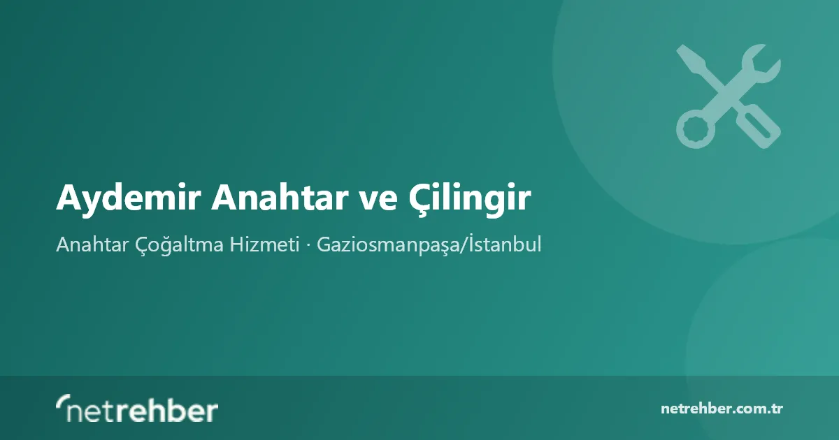 Aydemir Anahtar ve Çilingir kapak görseli