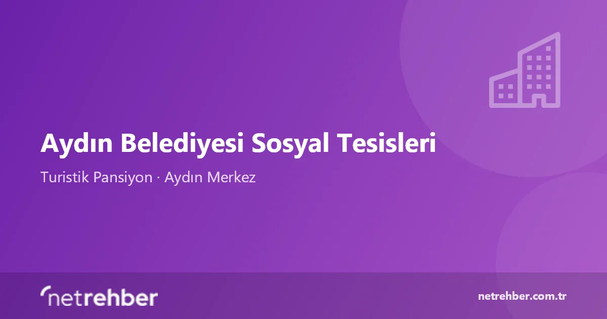 Aydın Belediyesi Sosyal Tesisleri kapak görseli