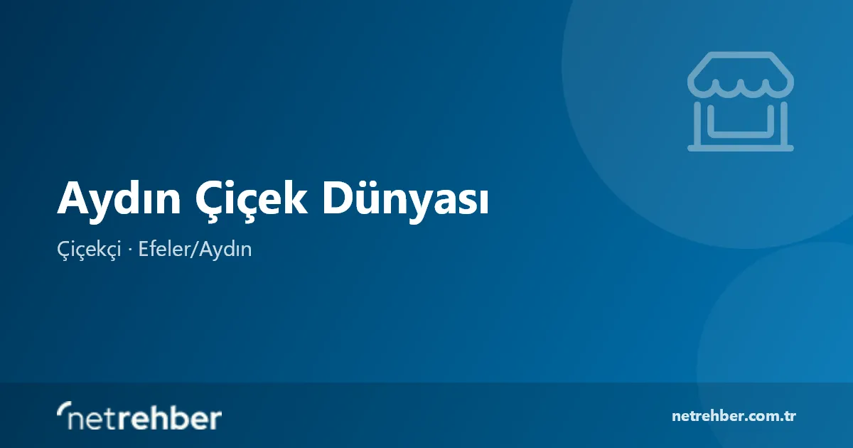 Aydın Çiçek Dünyası kapak görseli