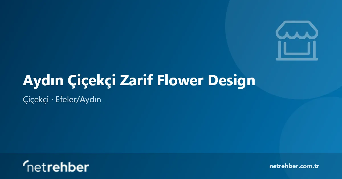 Aydın Çiçekçi Zarif Flower Design kapak görseli