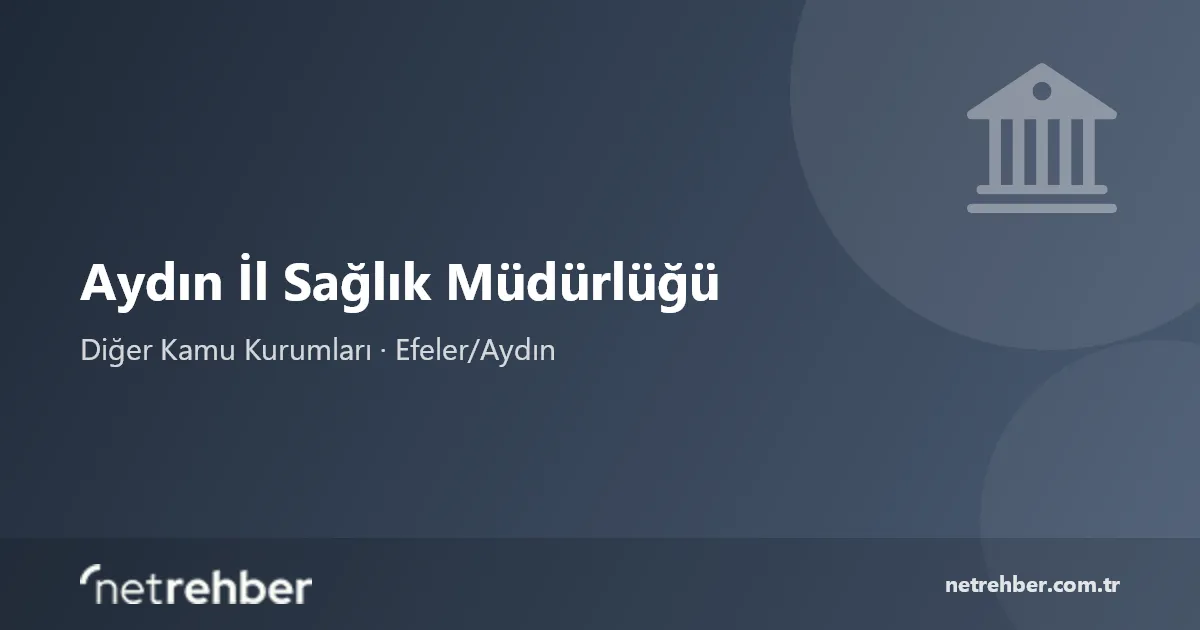 Aydın İl Sağlık Müdürlüğü kapak görseli