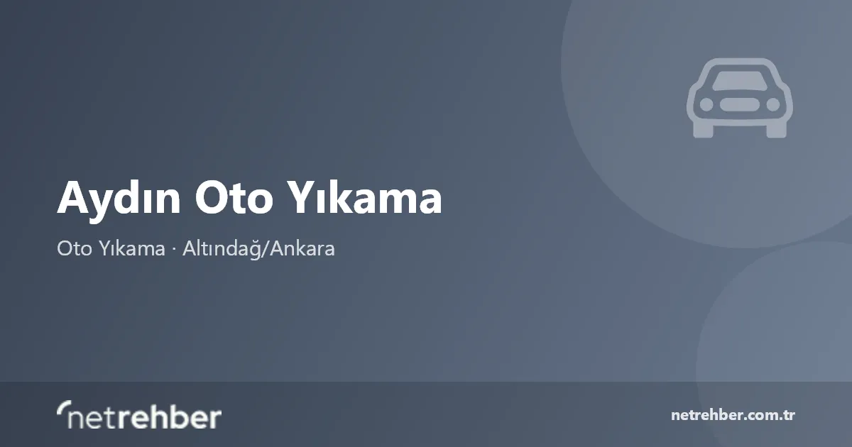 Aydın Oto Yıkama kapak görseli