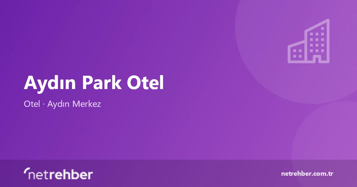 Aydın Park Otel kapak görseli