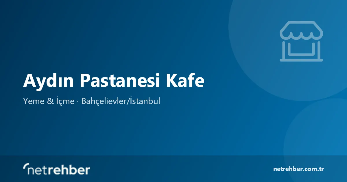 Aydın Pastanesi Kafe kapak görseli