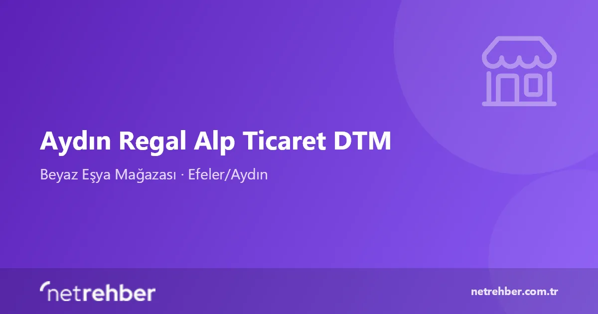 Aydın Regal Alp Ticaret DTM kapak görseli